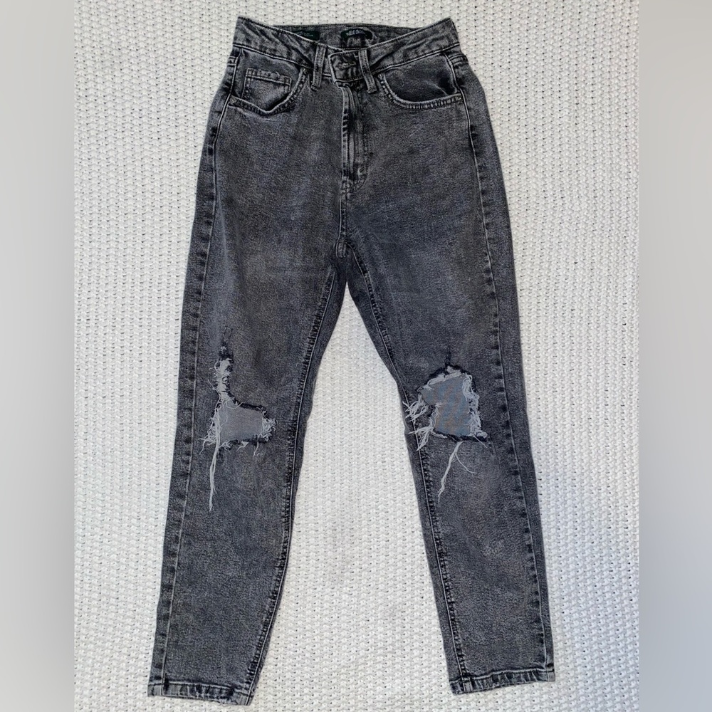 Wild fable black high rise mom ripped jeans